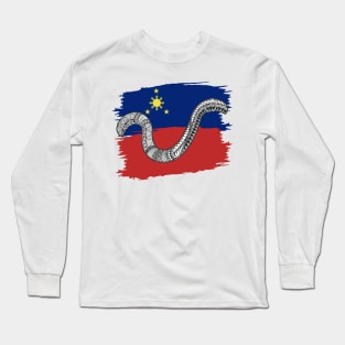 Philippine Flag Tribal line Art / Baybayin word YA Long Sleeve T-Shirt